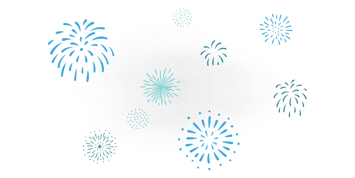 Illustrated fireworks