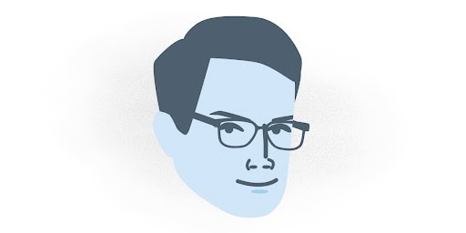 Illustration of Charles "Chuck" Schwab from 1973.