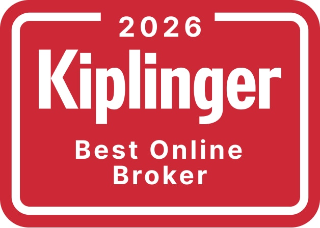 Kiplinger 2026 Best Online Broker award badge