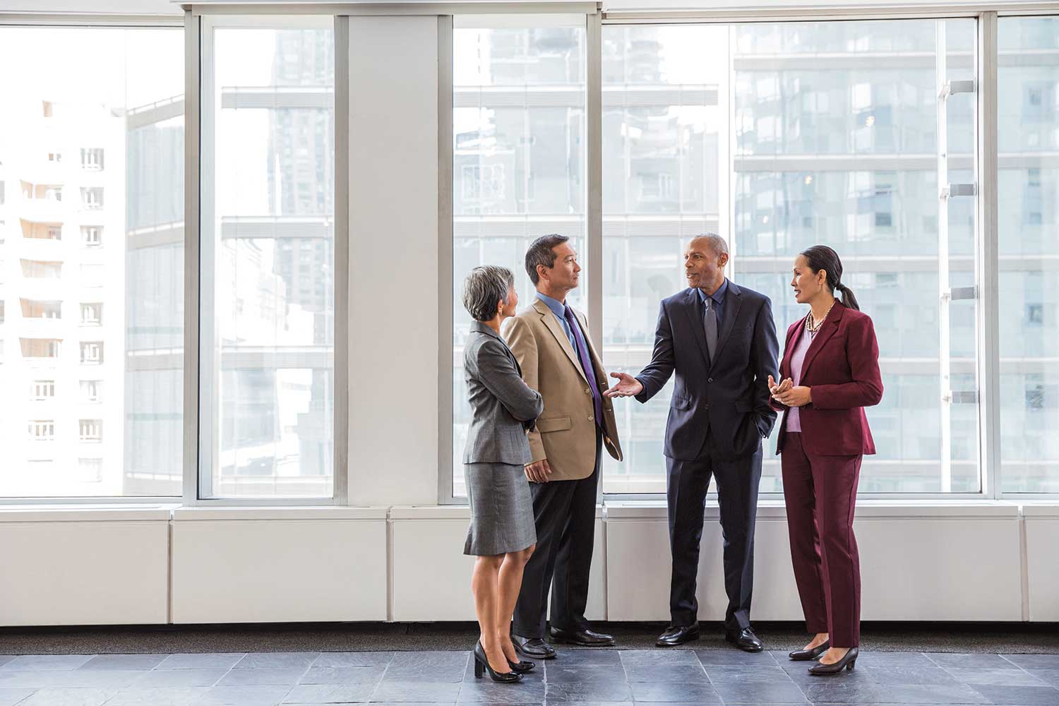 Group of professionals in discussion.