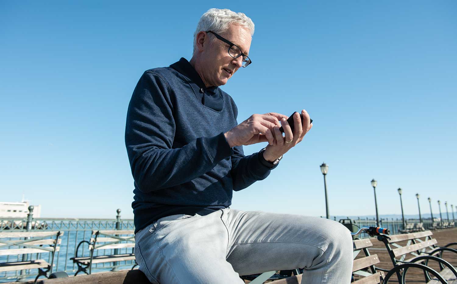 Man looking at his phone.