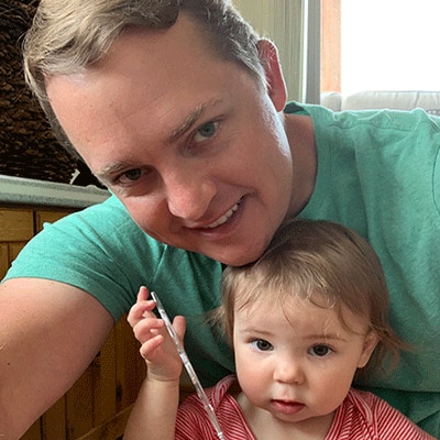 Schwab Dad Russell with his daughter.