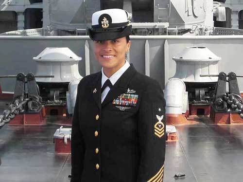 Nilsa S. in her military uniform.