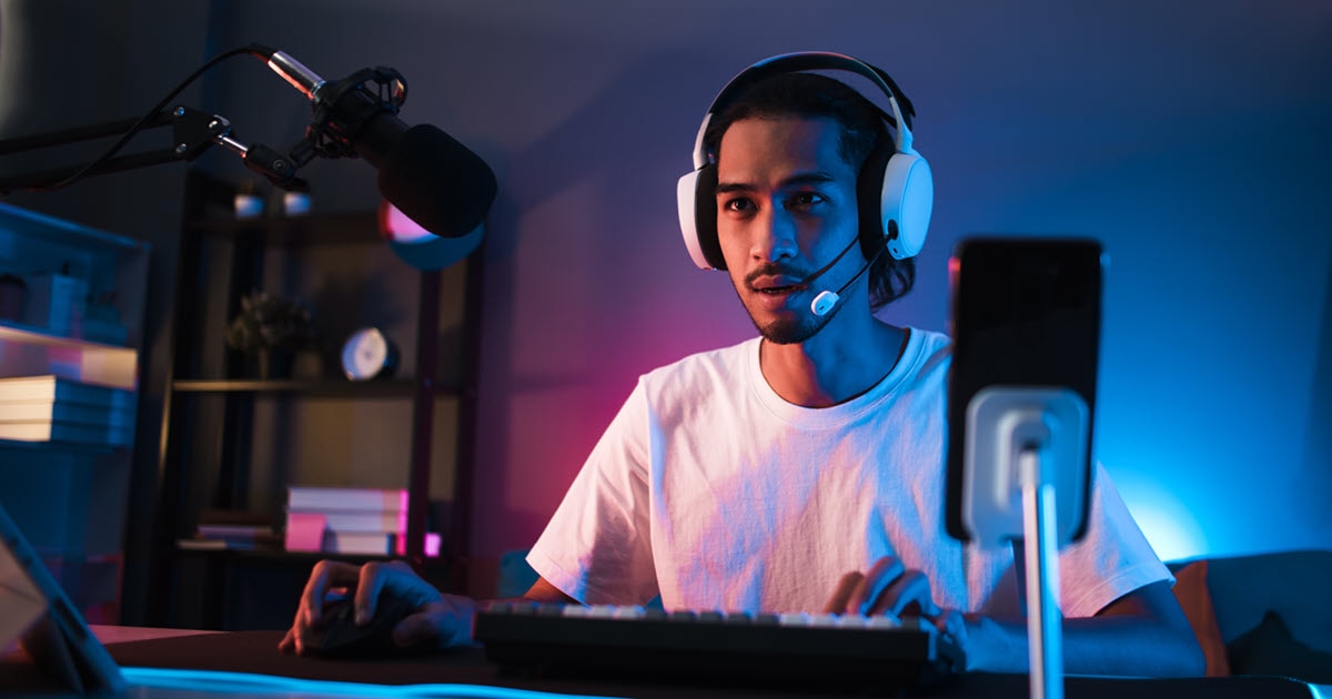 Guy playing video games