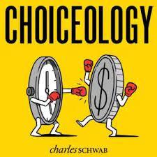 Choiceology podcast logo of an illustrated clock boxing a coin.