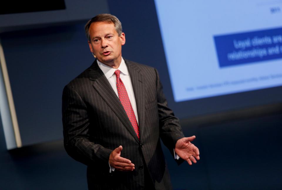 Walt Bettinger, President and CEO, Charles Schwab, giving a speech.