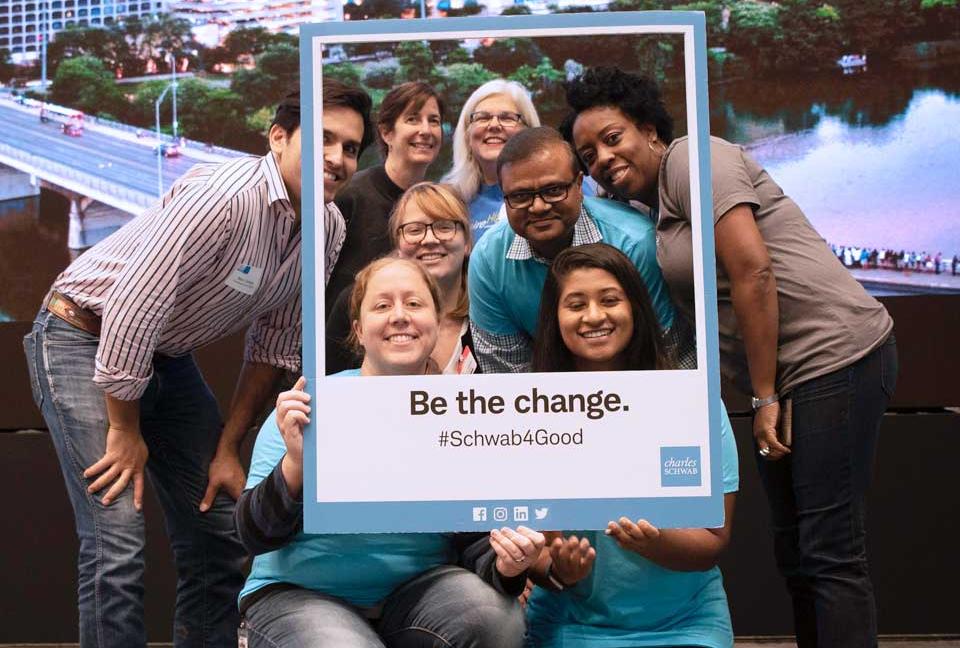 Group of Schwab volunteers posing.
