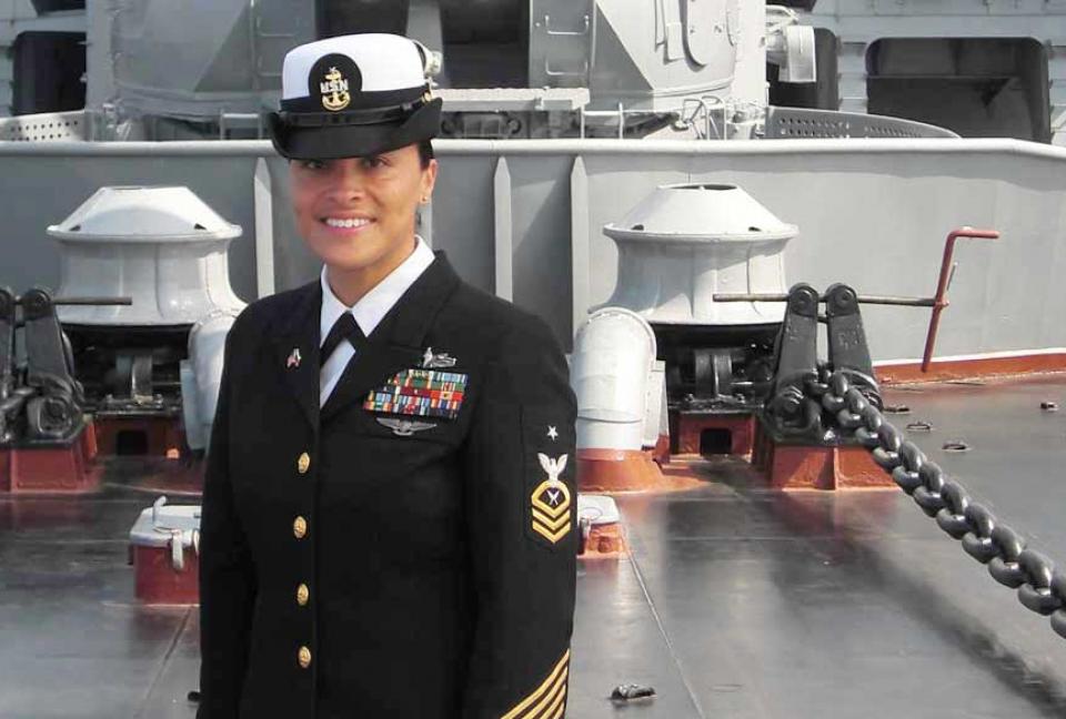 Nilsa S. in her military uniform.