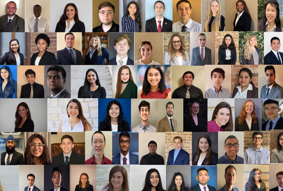 Collage of Schwab's 2020 interns.